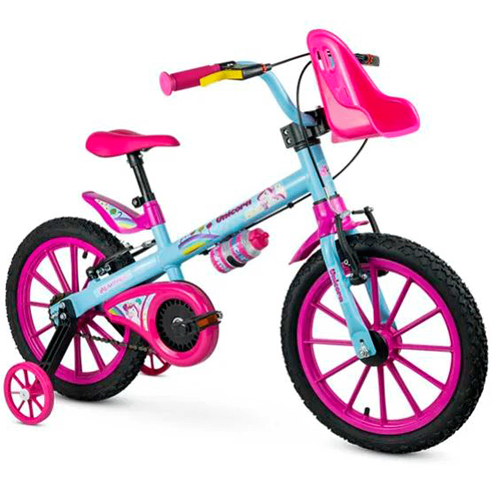 BICICLETA NATHOR UNICORNIO ARO 16 AZUL/ROSA