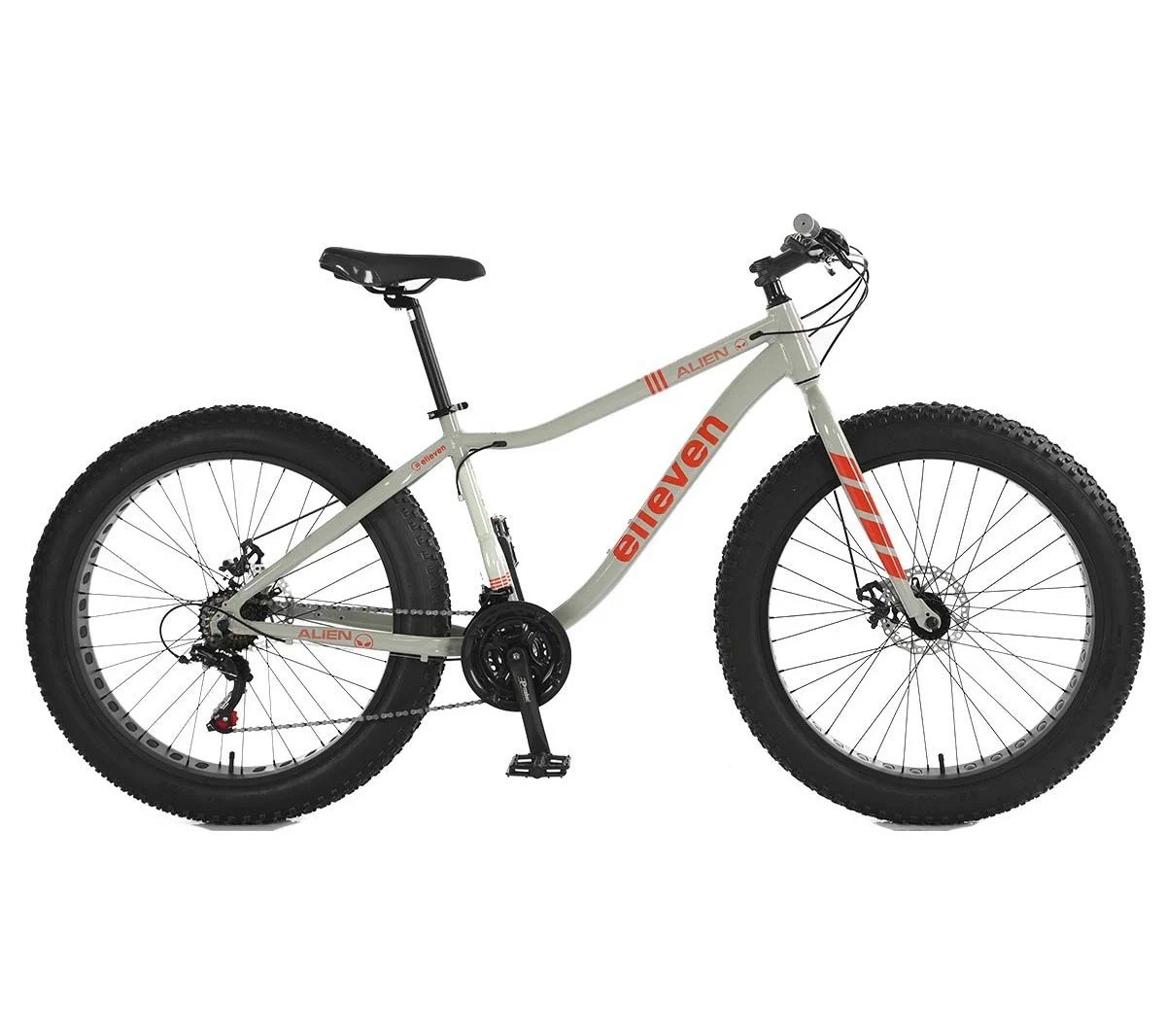 BICICLETA ELLEVEN FAT ALIEN 26 CINZA/VERM...