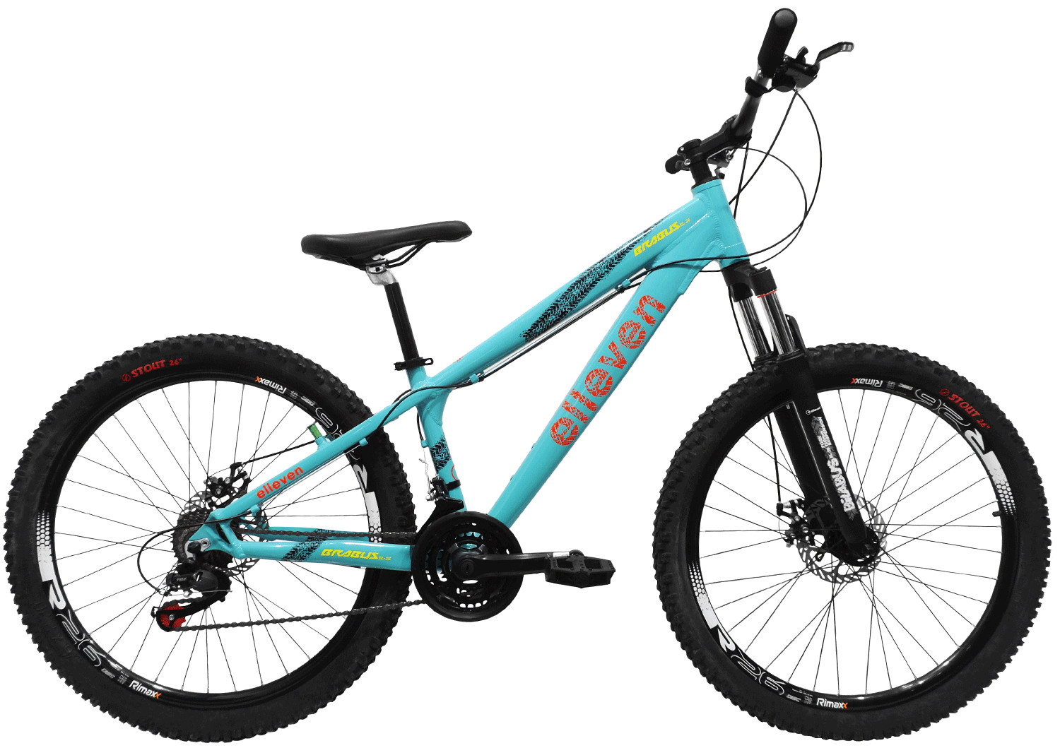 BICICLETA ELLEVEN BRABUS 26 AQUA/LARANJA