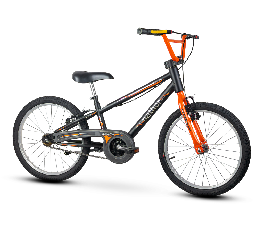 BICICLETA NATHOR APOLLO ARO 20 PRETO/LARANJA
