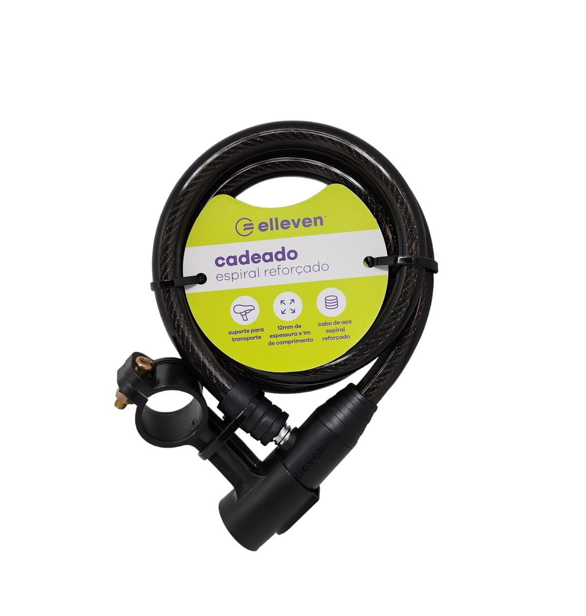CADEADO ELLEVEN ESPIRAL C/CHAVE 1M X 12MM...