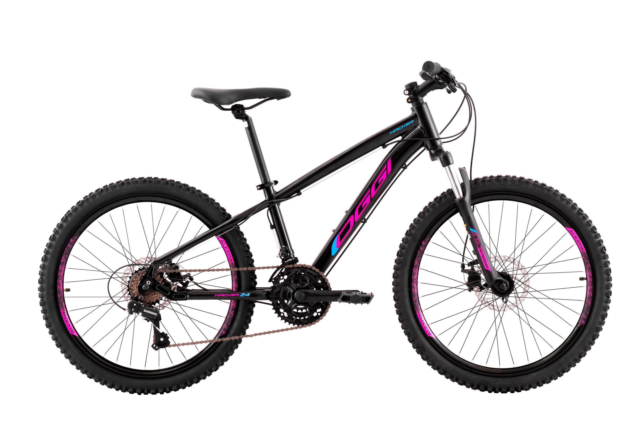 BICICLETA OGGI HACKER 24 PRETO/ROSA/AZUL