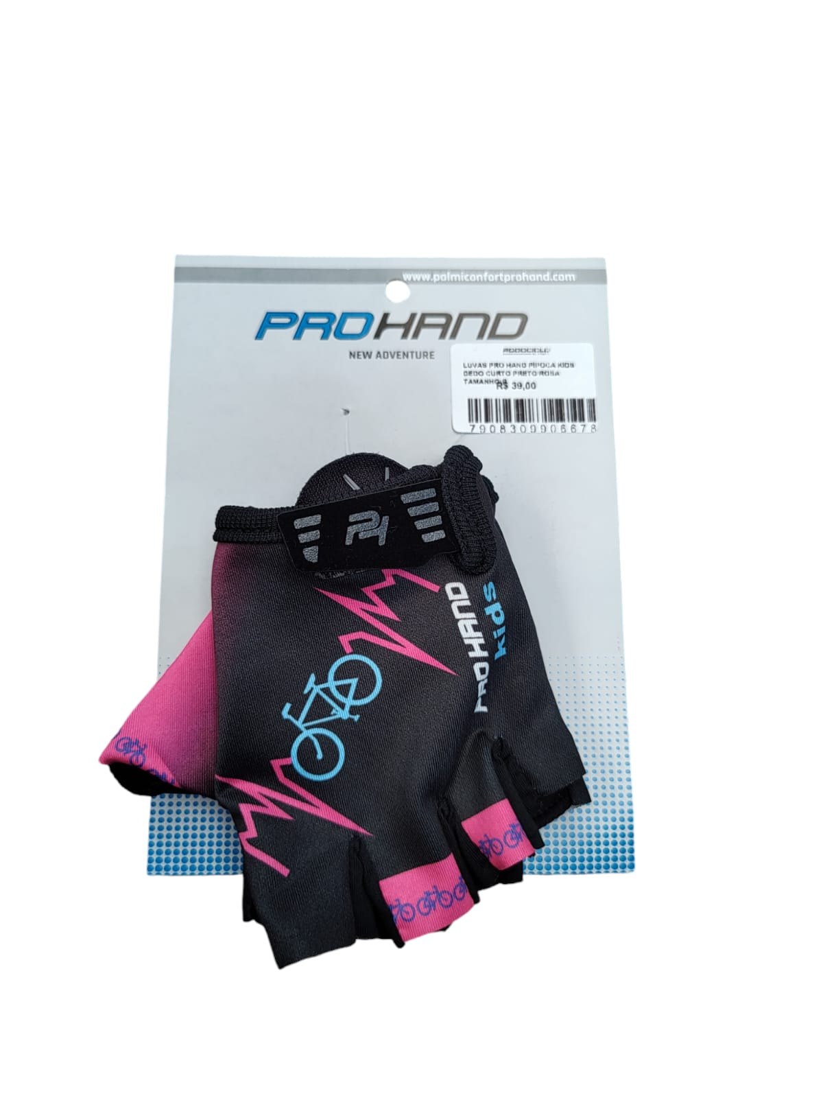 LUVAS PRO HAND PIPOCA KIDS DEDO CURTO PRE...