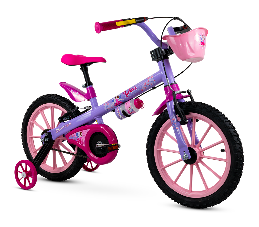BICICLETA NATHOR PIXIE 2 ARO 16 ROXO/ROSA