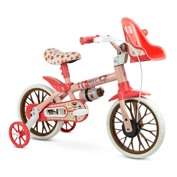 BICICLETA  NATHOR PETS ARO12 ROSA/BRANCO