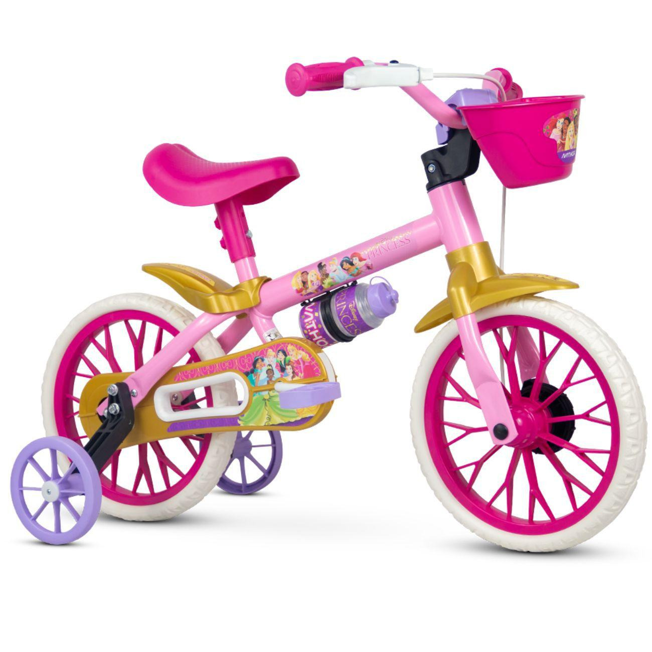 BICICLETA NATHOR PRINCESAS ARO 16 ROSA/DO...