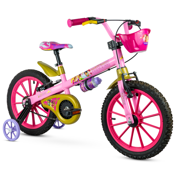 BICICLETA NATHOR PRINCESAS 02 ARO 16 ROSA...