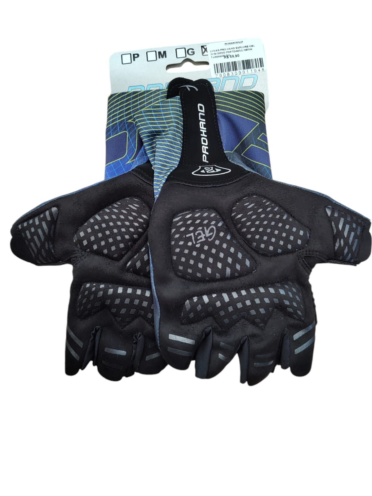 LUVAS PRO HAND EXPLORE GEL S/DEDO PRETO/A...