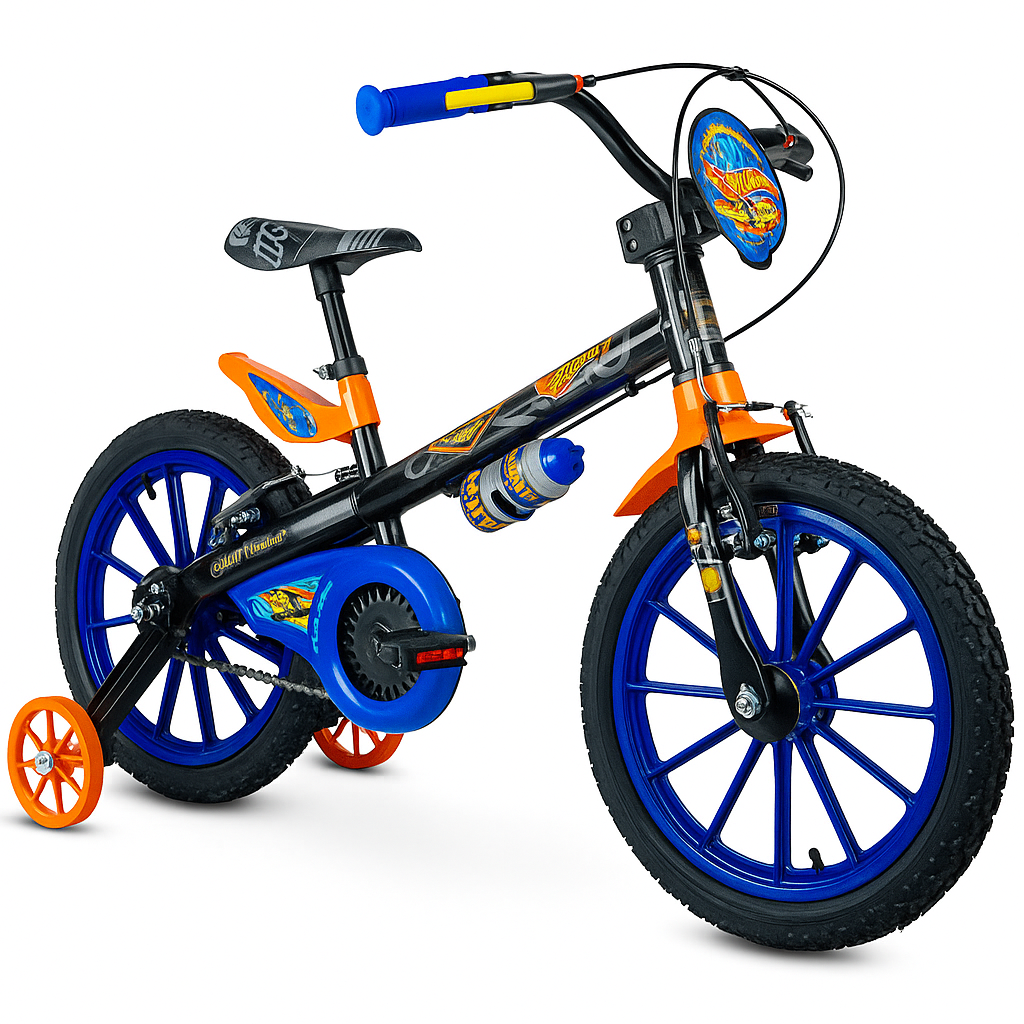 BICICLETA NATHOR HOT WHEELS ARO 16 AZUL/L...