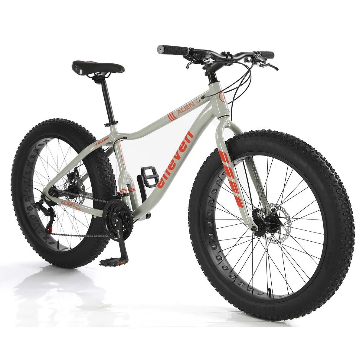 BICICLETA ELLEVEN FAT ALIEN 26 CINZA/VERM...